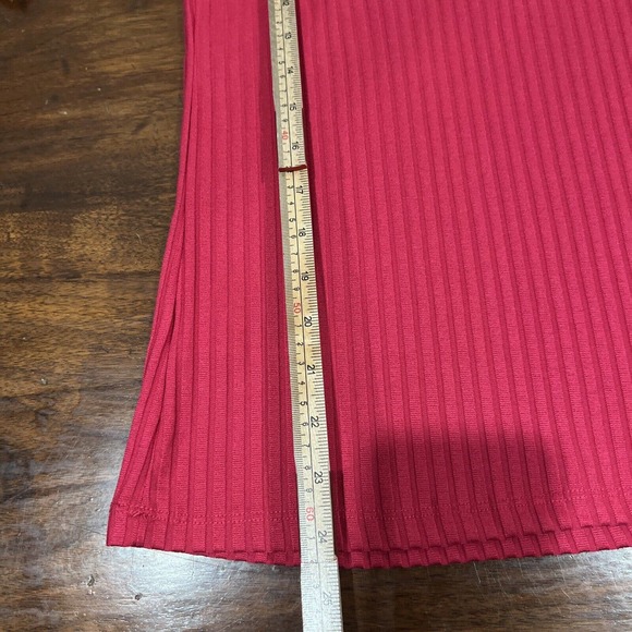 Decree Top Women’s‎ Medium Hot Pink Short Sleeve Scoop Neck Ribbed Stretch Top - Picture 10 of 14